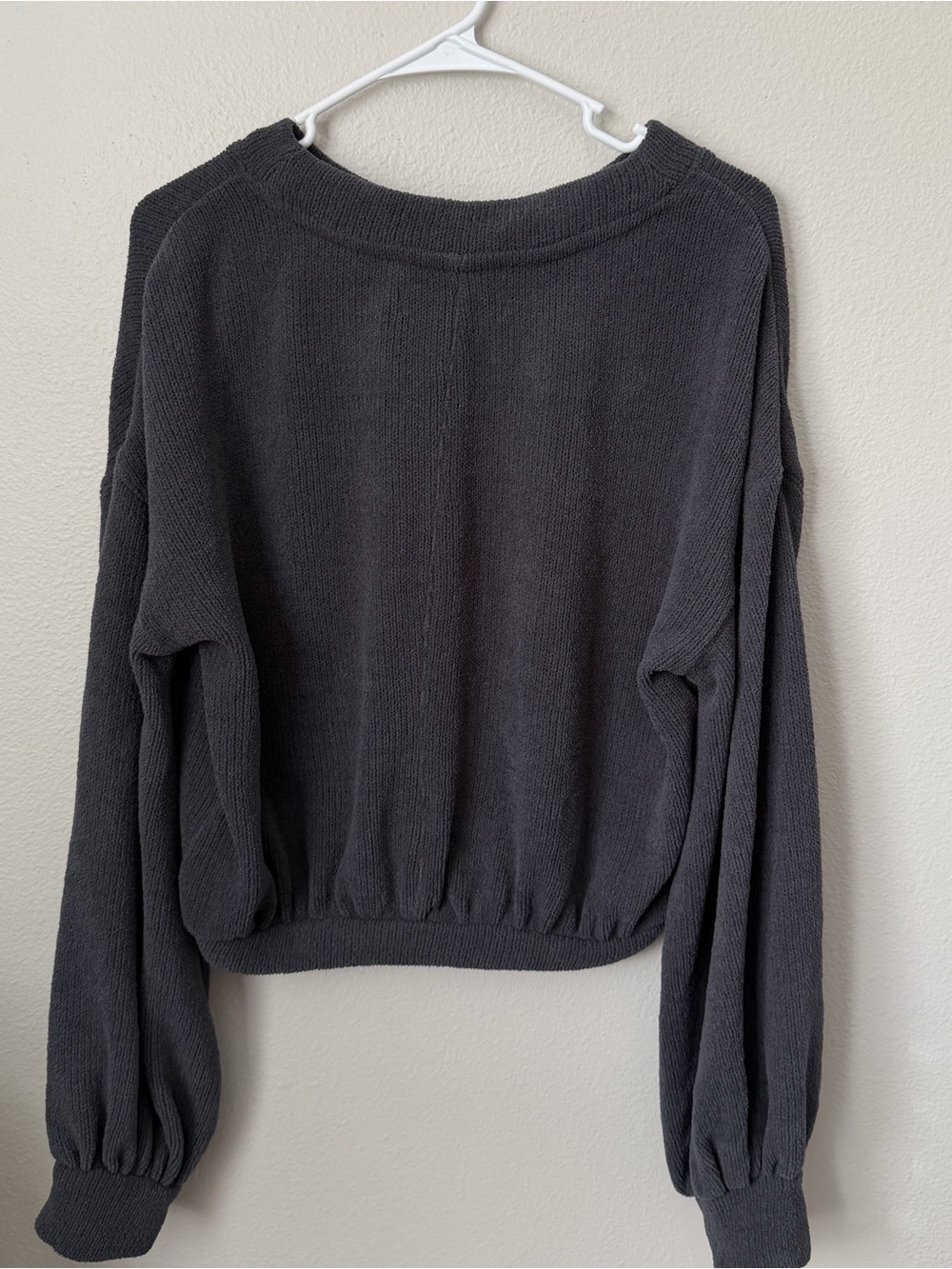 Free People Beach TGIF Pullover Sweater Balloon Sleeves Women’s Xs Gray - Picture 4 of 4